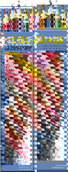 Col-Erase Pencil with Eraser, 0.7 mm, 2B, Assorted Lead and Barrel Colors, Dozen